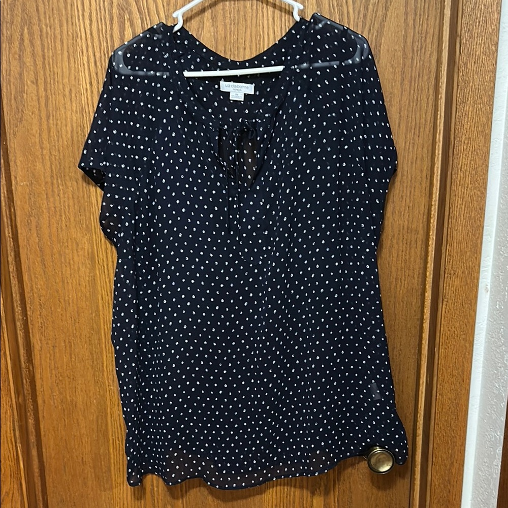 Women's Blue Polka Dot Top